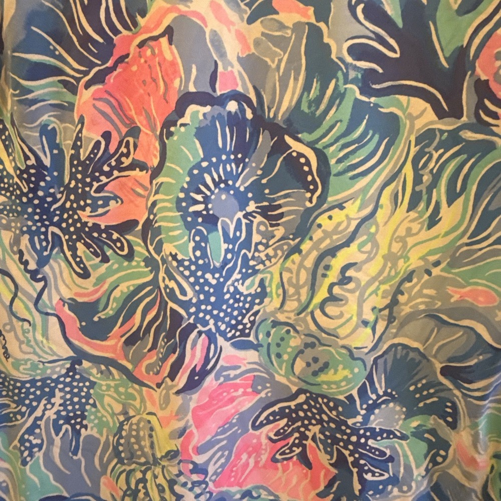 Lilly Pulitzer Nadine ChillyLilly Dress Zanzibar Blue Fish Kiss M UPF 50+ Beachy - Picture 9 of 9